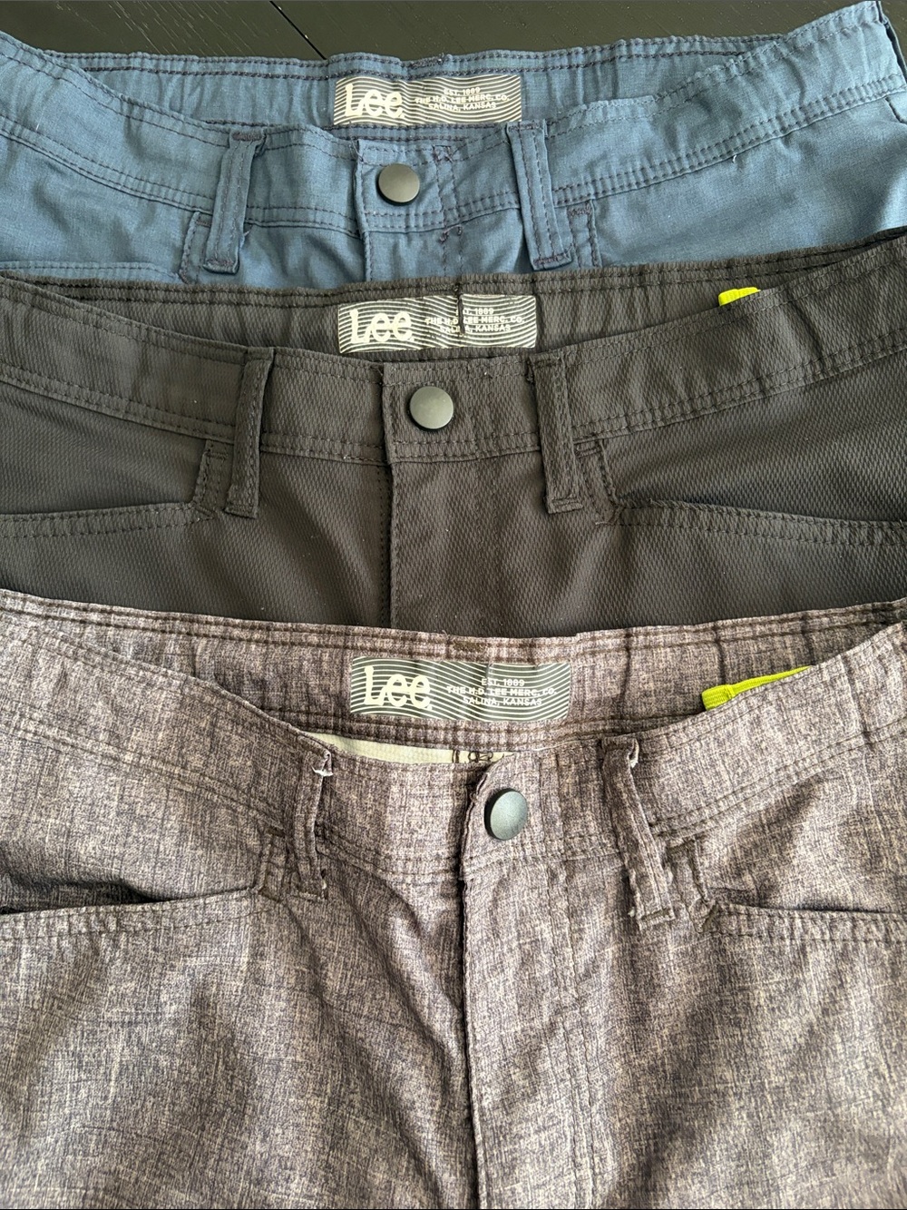 Lee Boys Cargo Shorts Trio - Blue, Black, Heather Gray - Picture 2 of 4